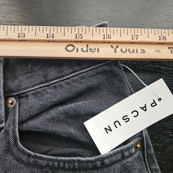 PacSun Sloane Ultra Baggy Jeans Womens 28 Washed Faded Black Wide Leg Low Rise - Picture 9 of 11